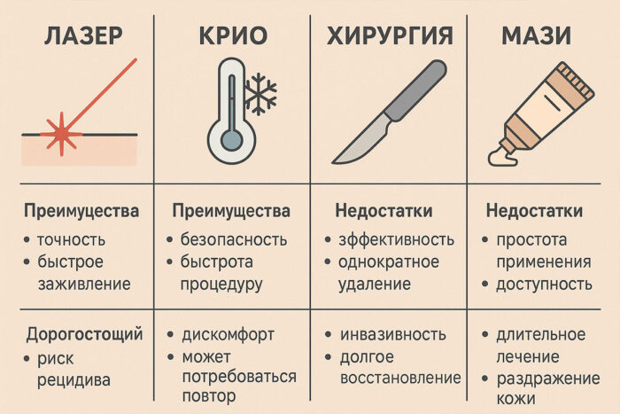 Удалить бородавку на лице лазером