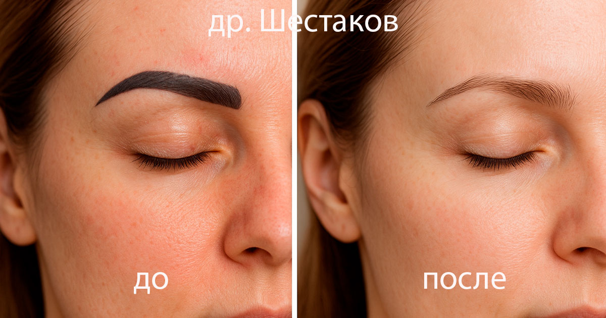 Удаление татуажа фото