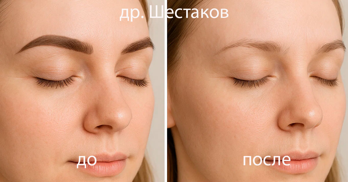 Удаление татуажа фото