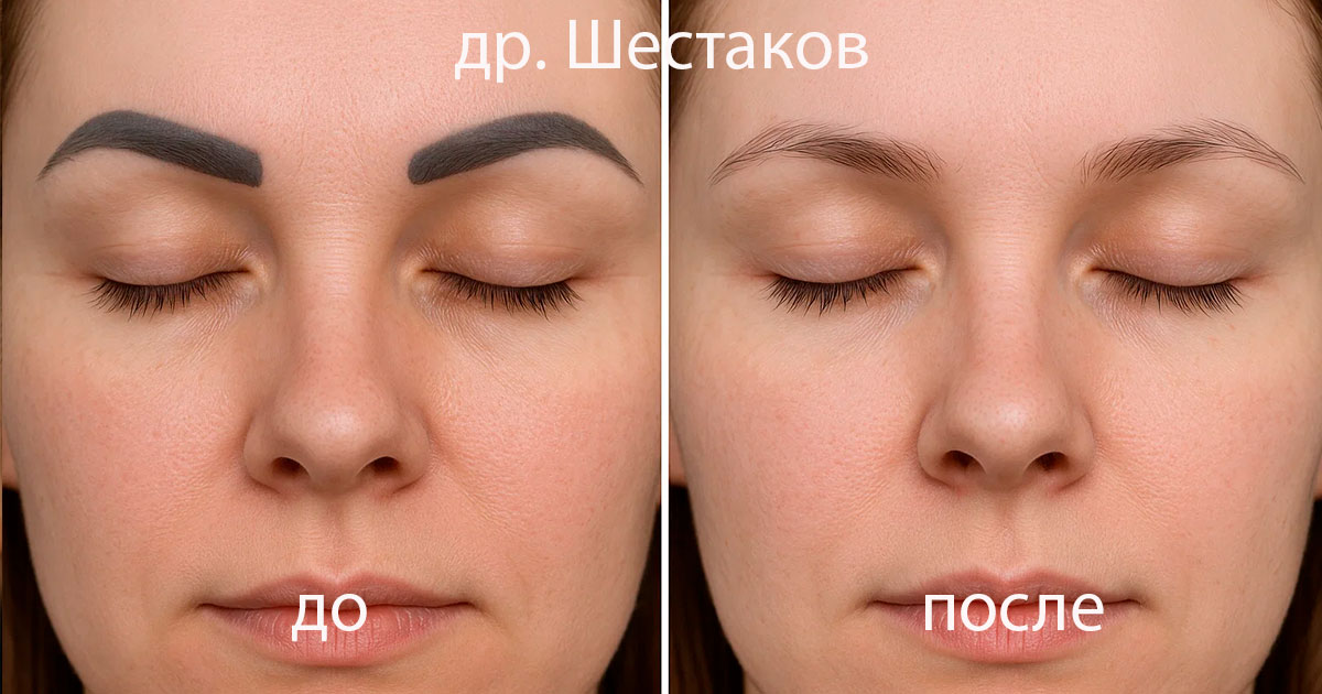 Удаление татуажа фото