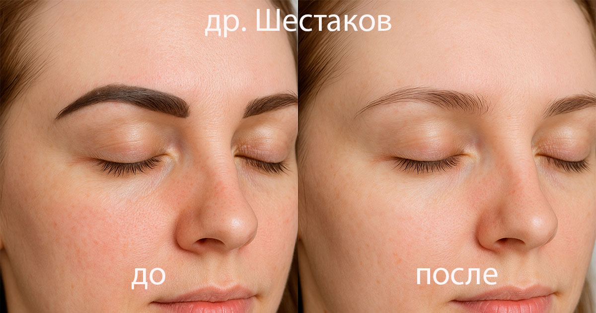Удаление татуажа фото