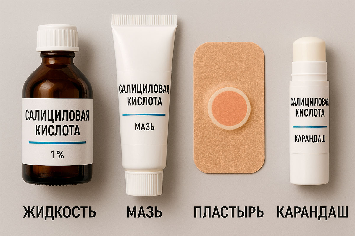 Плоские бородавки лечение салициловой кислотой