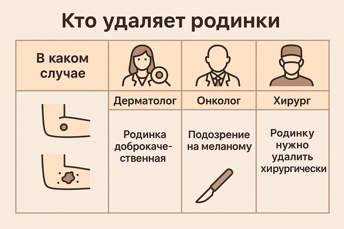 Какой врач удаляет родинки
