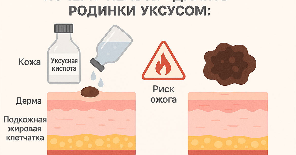 Удаление родинки яблочным уксусом