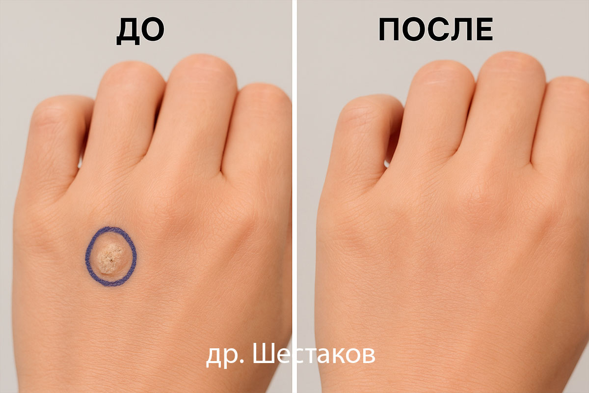 Вывести бородавку картошкой