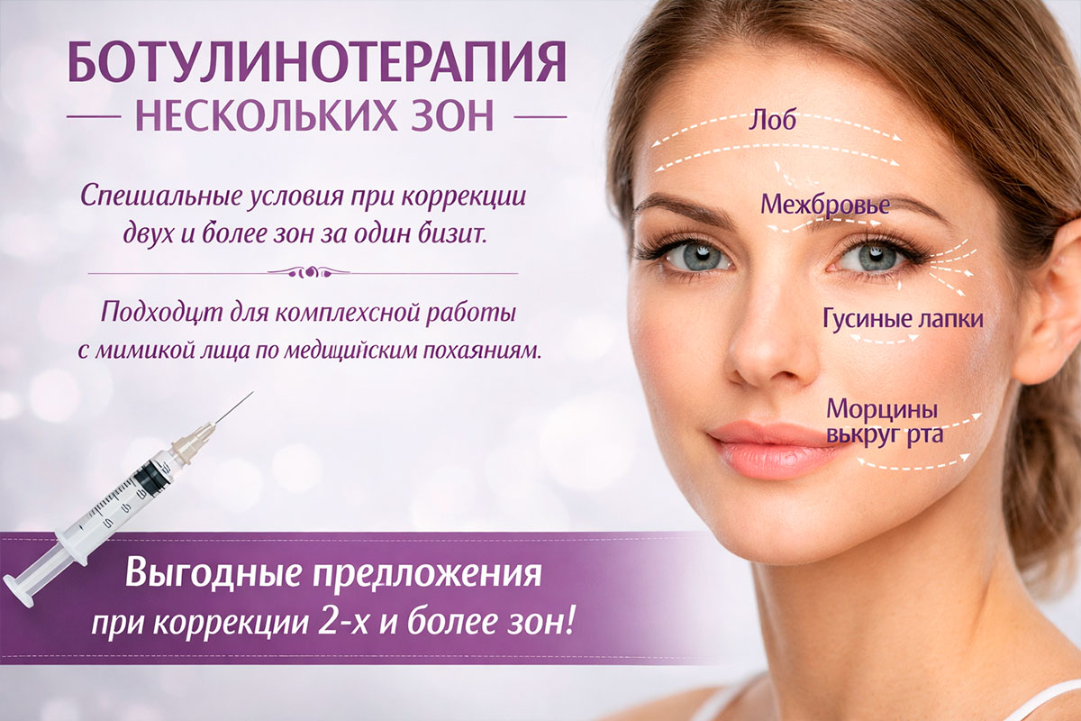 Ботулинотерапия нескольких зон