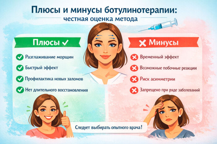 Плюсы и минусы ботулинотерапии