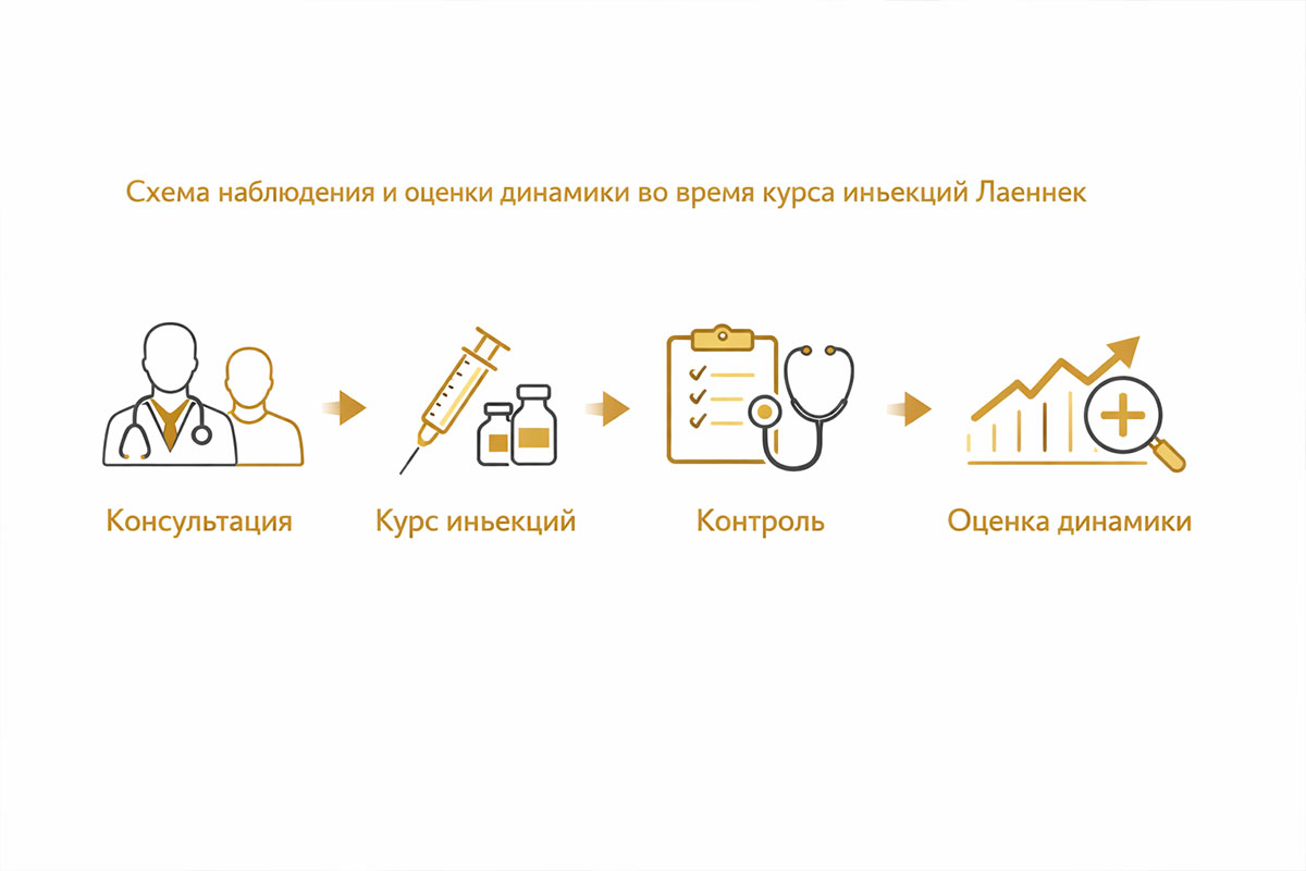 Схема наблюдения и оценки динамики во время курса инъекций