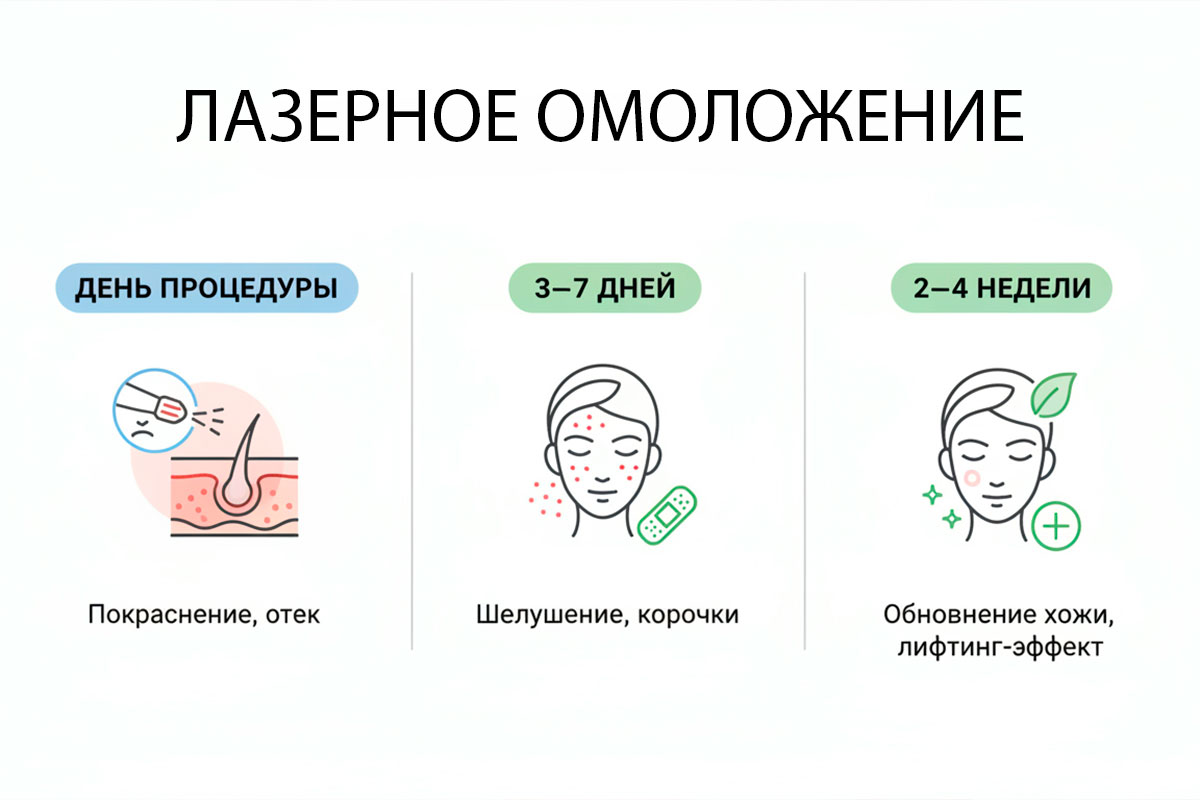 Сроки восстановления после лазерного омоложения и этапы динамики
