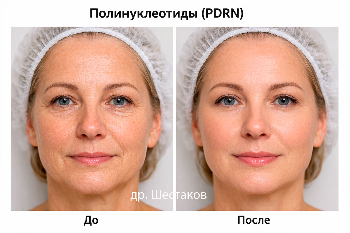 Результат косметологической процедуры до и после