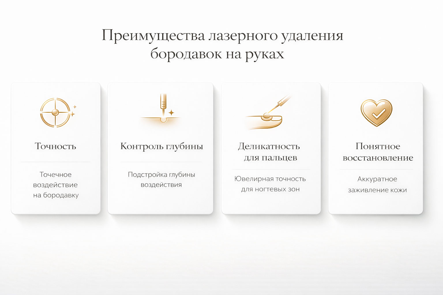 Инфографика преимуществ лазерного удаления бородавок на кистях и пальцах