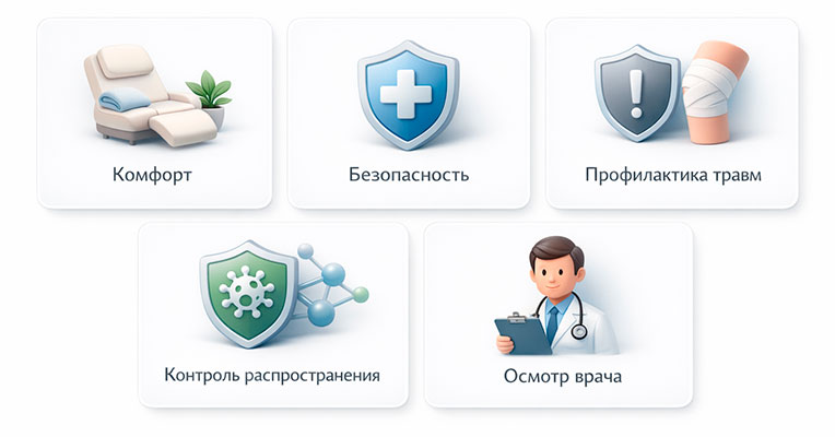 Блок причин обращения: комфорт, безопасность и врачебная оценка перед удалением кондилом