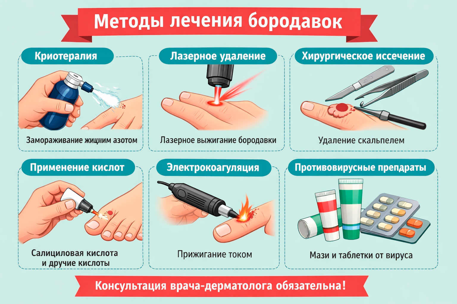 Методы лечения бородавок