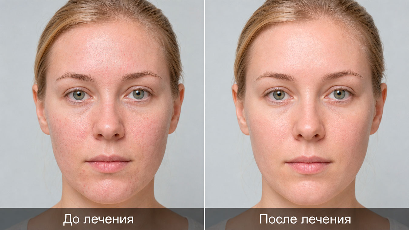 Фото до и после лечения смешанной формы акне