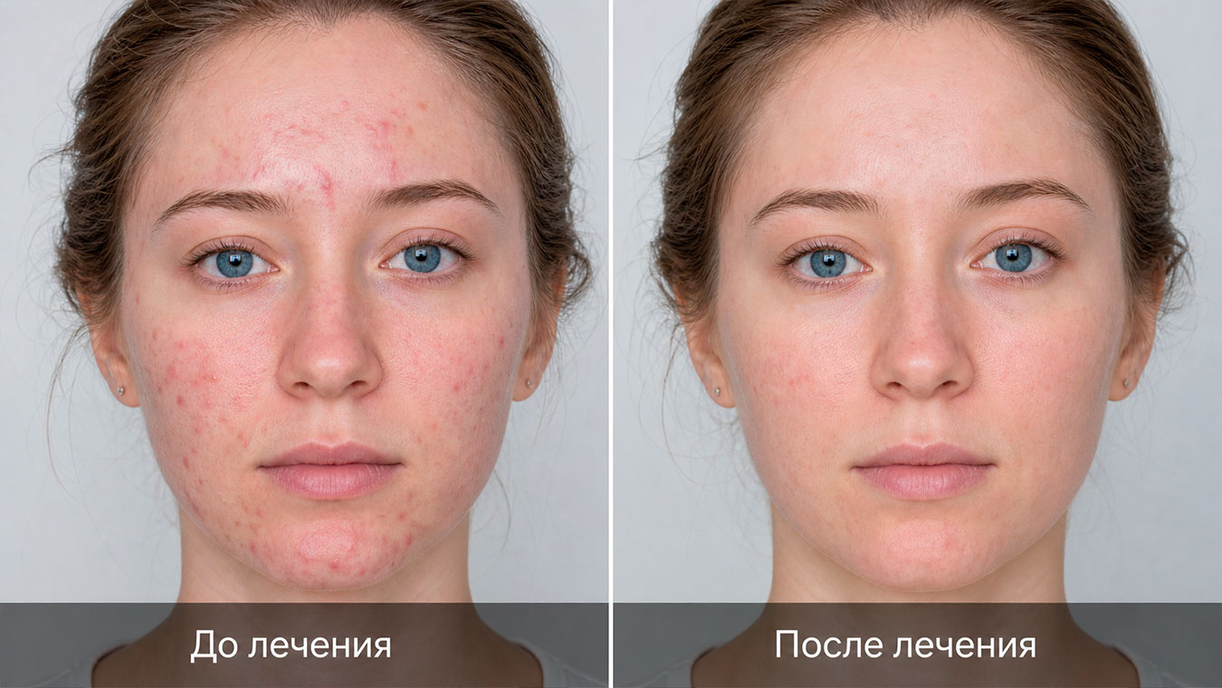 Фото до и после лечения смешанной формы акне