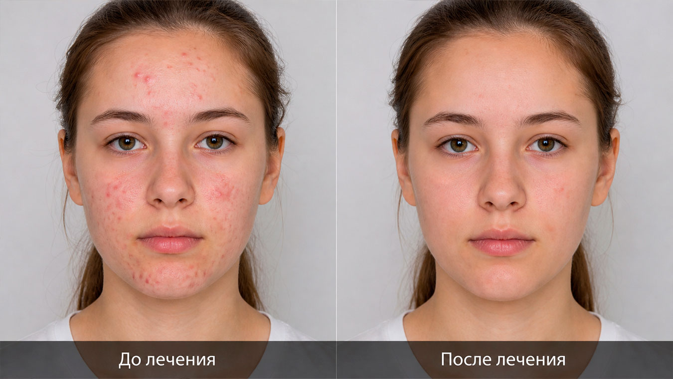 Фото до и после лечения прыщей на лице у подростка